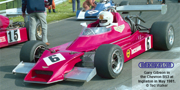 Gary Gibson in the new Chevron B53 at Ingliston in May 1981. Copyright Ted Walker 2024. Used with permission.
