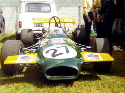 Henri Pescarolo's Brabham BT30-15 at Rouen in 1970. Copyright Gerard Barathieu. Used with permission.