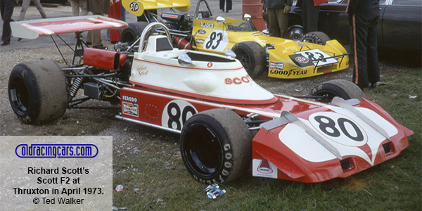 Richard Scott's Formula 2 Scott at Thruxton in April 1973. Copyright Ted Walker 2023. Used with permission.