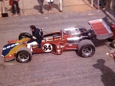 Sammy Sessions' 1971 Coyote II at Pocono in June 1972. Copyright Jim Knerr 2020. Used with permission.