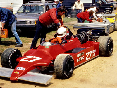 Bob Katz in the Toleman/Lola T860 at Blackhawk Farms Raceway in May 1983. Copyright Tom Schultz 2012. Used with permission.