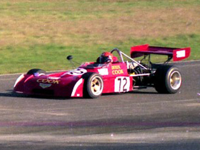 Derek Cook in his Chevron B27 at Thruxton in November 1974. Copyright Andrew Scriven 2010. Used with permission.