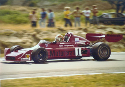 John Nicholson in his Modus M3 at Teretonga in 1977. Copyright Kevin Thomson 2013. Used with permission.