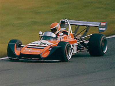 Tony Brise in his Modus M3 at Mallory Park in October 1974. Copyright Alan Cox 2010. Used with permission.