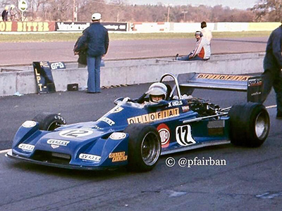 Elio de Angelis in the Chevron B40-Ferrari at Donington Park in October 1977. Copyright Paul Fairbanks 2022. Used with permission.