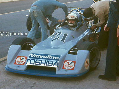 Keke Rosberg in his Opert Chevron B40 at Donington Park in October 1977. Copyright Paul Fairbanks 2022. Used with permission.