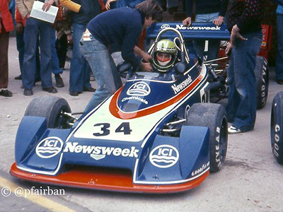 Brian Henton in the Ardmore Racing ICI/Newsweek Chevron B40 at Donington Park in October 1977. Copyright Paul Fairbanks 2022. Used with permission.