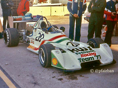 Klaus Ludwig's KWS Chevron B40 at Donington Park in October 1977. Copyright Paul Fairbanks 2022. Used with permission.