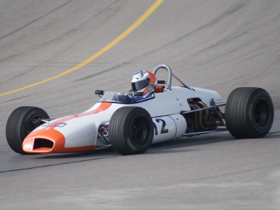 Dave Handy in his Brabham BT29 at the VARAC Vintage Festival at Mosport Park in June 2009. Copyright Peter Viccary (<a href='http://www.gladiatorroadracing.ca/' target='_blank'>gladiatorroadracing.ca</a>) 2021. Used with permission.