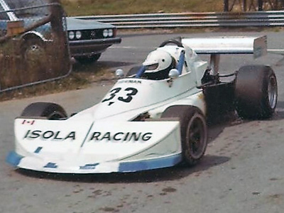 Herman Gugliotta in his Isola Racing March 76B at Mosport in August 1976. Copyright Peter Viccary (<a href='http://www.gladiatorroadracing.ca/' target='_blank'>gladiatorroadracing.ca</a>) 2021. Used with permission.