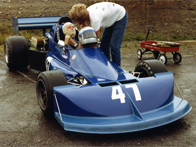 Tom Outcault in his March 76B/77B at the Watkins Glen SCCA National in 1980. Copyright Peter Viccary (<a href='http://www.gladiatorroadracing.ca/' target='_blank'>gladiatorroadracing.ca</a>) 2011. Used with permission.