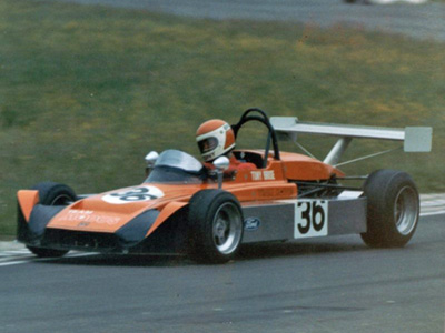 Tony Brise in his Modus M3 at Mallory Park in June 1974. Copyright Rich Harman 2009. Used with permission.