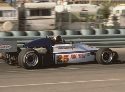 Dick Ferguson in his March 77B at Long Beach in April 1978. Copyright John Lehmann 2021. Used with permission.