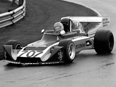 Norman Dickson in his Modus M3 at Ingliston in April 1976. Copyright Colin Lourie 2024. Used with permission.