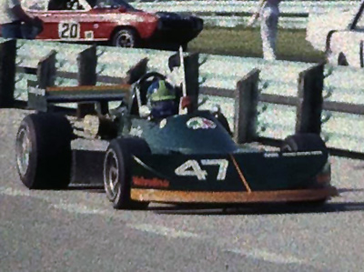 James King in his March 76B at Road America in 1976. Copyright Jeff Luebker 2021. Used with permission.