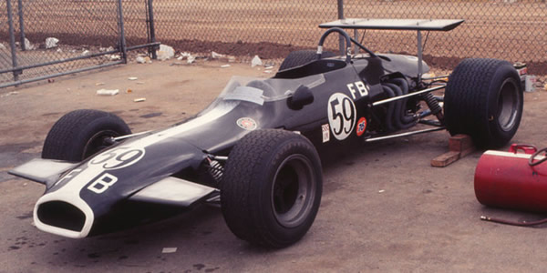 Sandy Shepard's Brabham BT29 at Riverside in early 1971. Copyright Allen Brown (slide acquired on eBay) 2012. Used with permission.