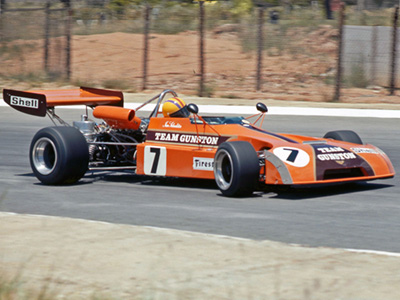 Ian Scheckter in the Team Gunston Chevron B25 in 1973. Copyright David Pearson (<a href='http://www.motoprint.co.za/' target='_blank'>motoprint.co.za</a>) 2024. Used with permission.