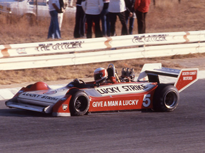 Tony Martin in his Gillibrand "wing car" Chevron B45 at Kyalami in 1979. Copyright David Pearson (<a href='http://www.motoprint.co.za/' target='_blank'>motoprint.co.za</a>) 2024. Used with permission.