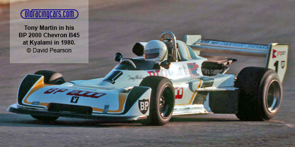 Tony Martin in his BP 2000 Chevron B45 at Kyalami in 1980.  Copyright motoprint.co.za/David Pearson 2012.  Used with permission.