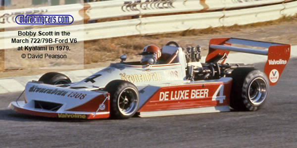 Bobby Scott in the March 722/79B-Ford V6 at Kyalami in 1979.  Copyright motoprint.co.za/David Pearson 2024.  Used with permission.