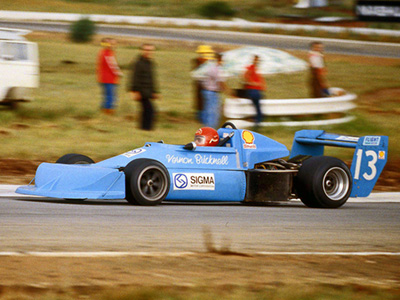 Vernon Bricknell in his ex-DAW March 77B at Kyalami in early 1981. Copyright David Pearson (<a href='http://www.motoprint.co.za/' target='_blank'>motoprint.co.za</a>) 2024. Used with permission.