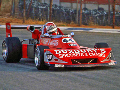 Graham Duxbury in his March 77B at Kyalami in 1981. Copyright David Pearson (<a href='http://www.motoprint.co.za/' target='_blank'>motoprint.co.za</a>) 2024. Used with permission.