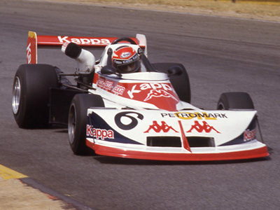 Ivano Moavero in Fred Goddard's March 77B at Kyalami in August 1986. Copyright David Pearson (<a href='http://www.motoprint.co.za/' target='_blank'>motoprint.co.za</a>) 2024. Used with permission.