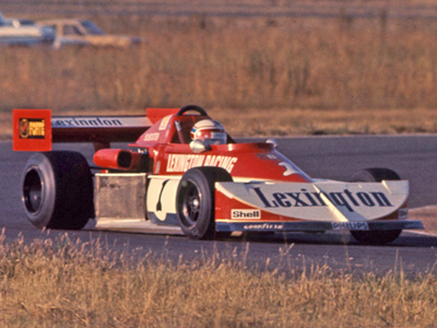 Ian Scheckter in the Lexington March 77B at Welkom in 1977. Copyright David Pearson (<a href='http://www.motoprint.co.za/' target='_blank'>motoprint.co.za</a>) 2024. Used with permission.