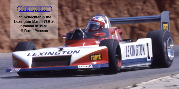 Ian Scheckter in the Lexington March 78B at Kyalami in 1978.  Copyright motoprint.co.za/David Pearson 2024.  Used with permission.