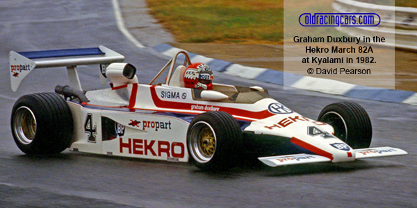 Graham Duxbury in the Hekro March 82A at Kyalami in 1982.  Copyright motoprint.co.za/David Pearson 2024.  Used with permission.