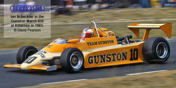 Ian Scheckter in the Gunston March 832 at Killarney in 1983.  Copyright motoprint.co.za/David Pearson 2024.  Used with permission.