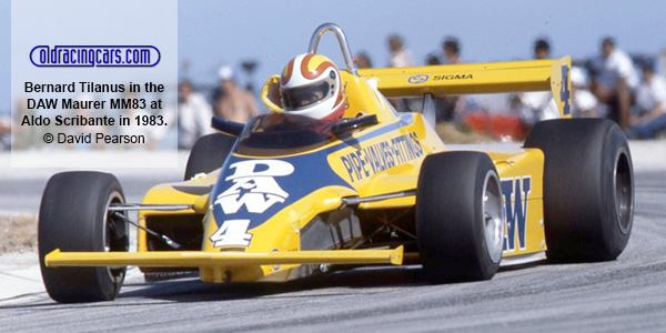 Bernard Tilanus in the DAW Maurer MM83 at Aldo Scribante in 1983.  Copyright motoprint.co.za/David Pearson 2024.  Used with permission.