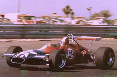 Sandy Shepard in his Brabham BT29.  Sandy's caption of this picture was Monterrey 1971. Copyright Sandy Shepard 2005. Used with permission.