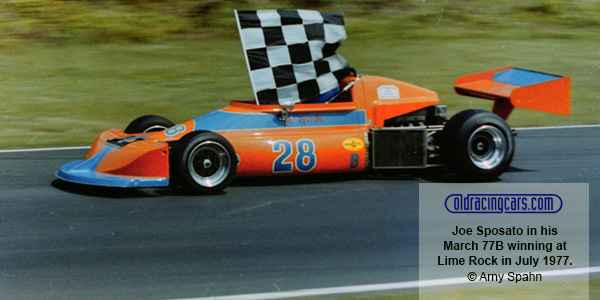 Joe Sposato in his March 77B winning at Lime Rock in July 1977.  Copyright Arny Spahn.  Used with permission.