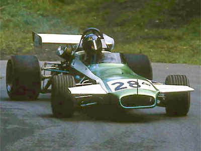 John Frampton in his Brabham BT29/35 exits Sawbench at Wiscombe Park in 1986. Copyright Steve Wilkinson 2010. Used with permission.