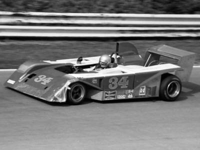 Jerry Kehoe in his Can-Am-bodied Brabham BT29-Oldsmobile V8 in practice for the Can-Am race at Road America in 1982. Copyright Jerry Winker 2019. Used with permission.